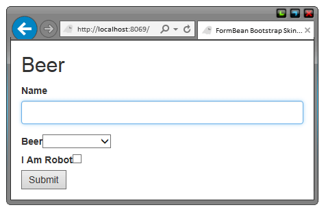 Form with Bootstrap Text Field